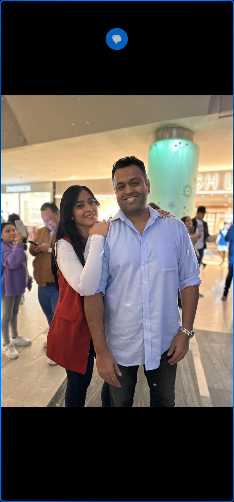 Margarita and Samir smiling together in Guadalajara
