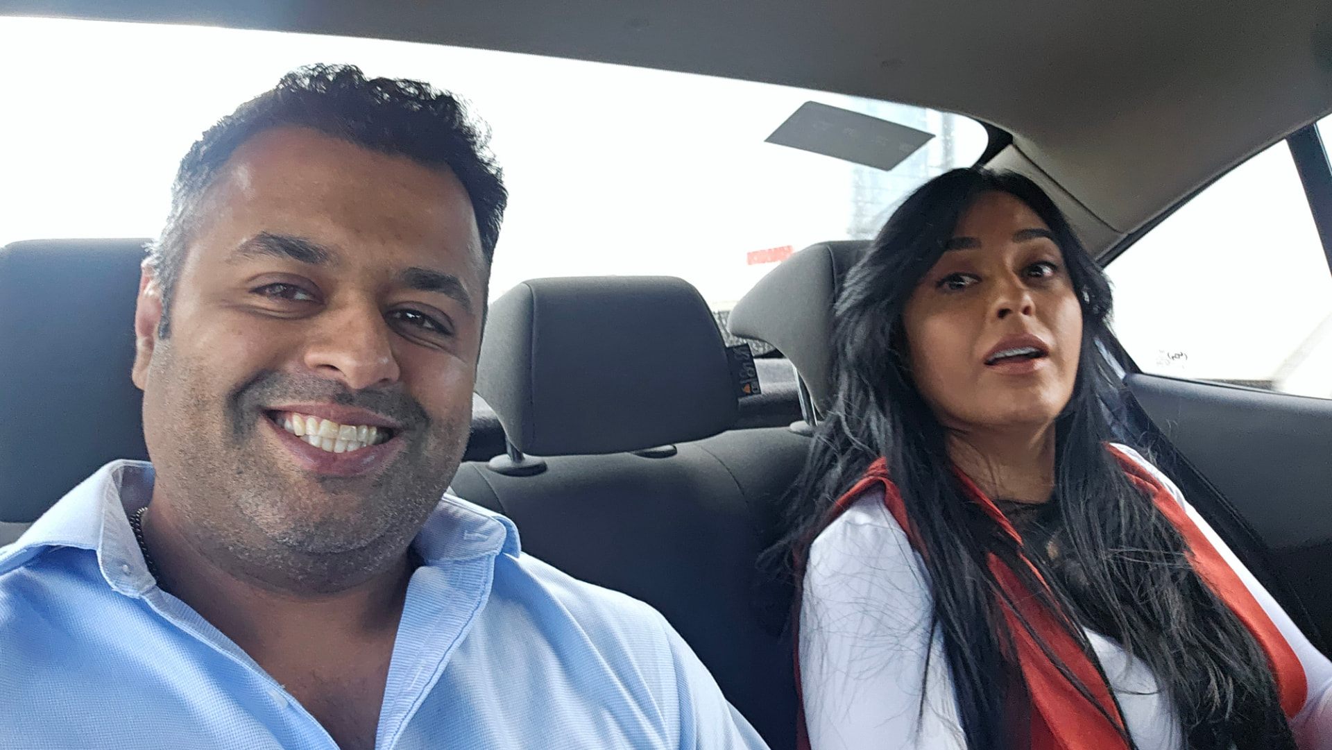 Samir and Margarita sharing a ride in Guadalajara