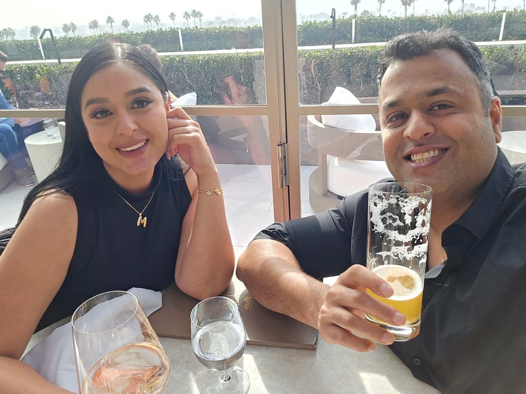 Margarita and Samir enjoying a meal together