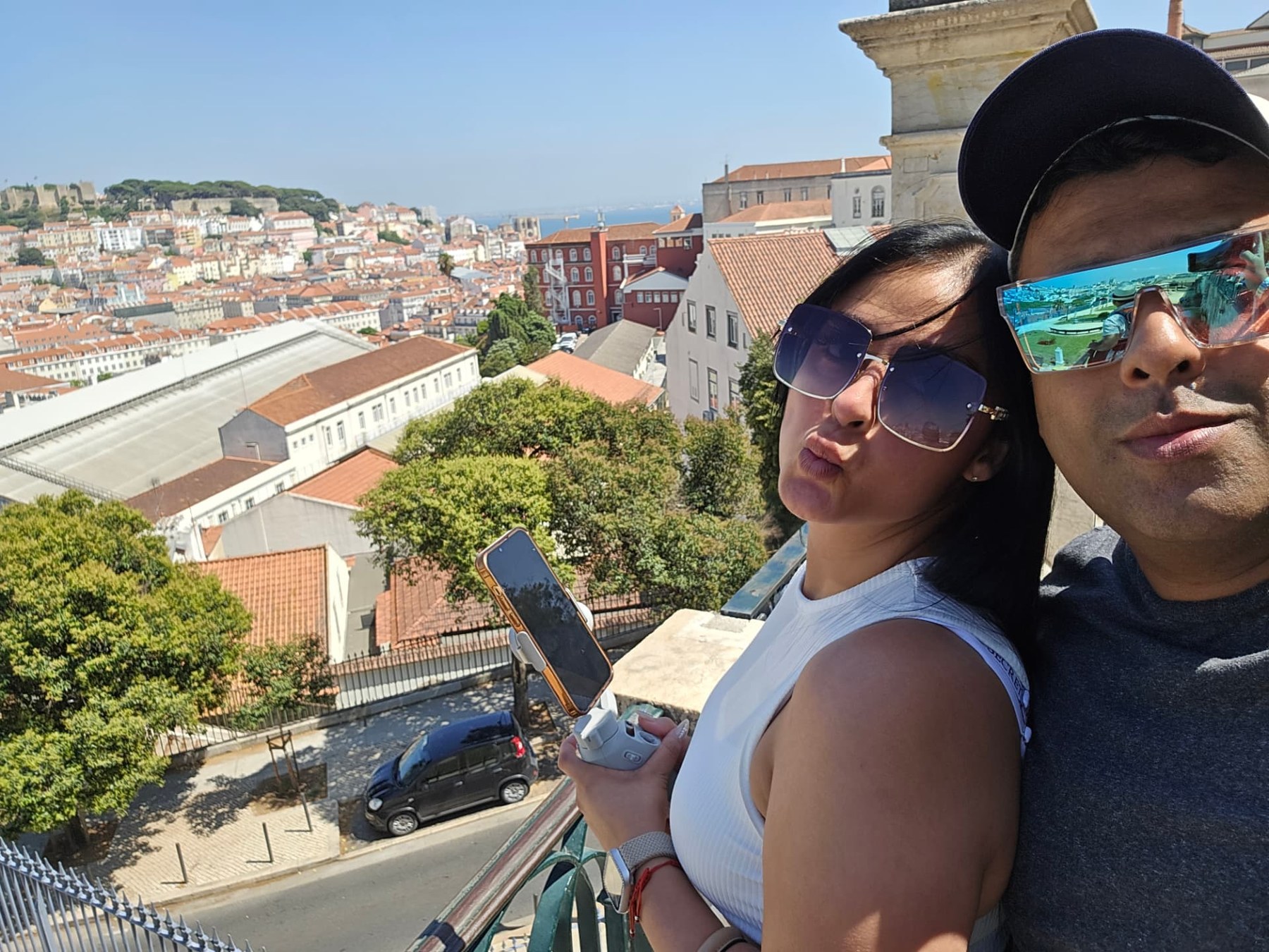 Margarita and Samir overlooking Lisbon